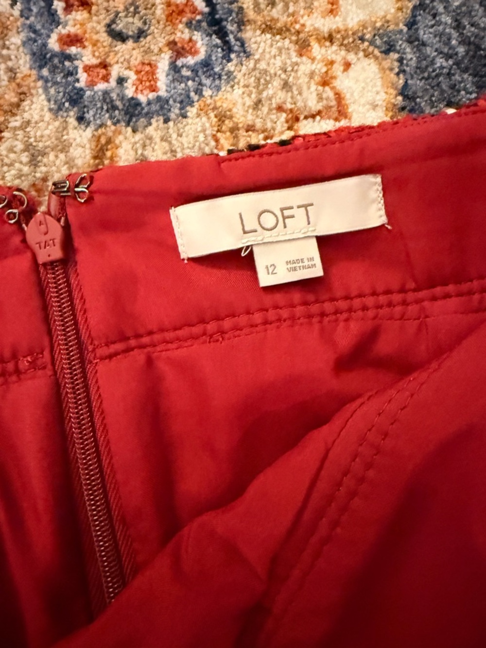 LOFT Red Plaid Mini Skirt - Picture 2 of 2